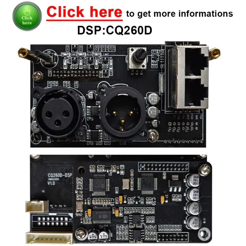 CQ260D Factory Supply Customized Multi Function Plate Class D Amplifier Board With Dsp